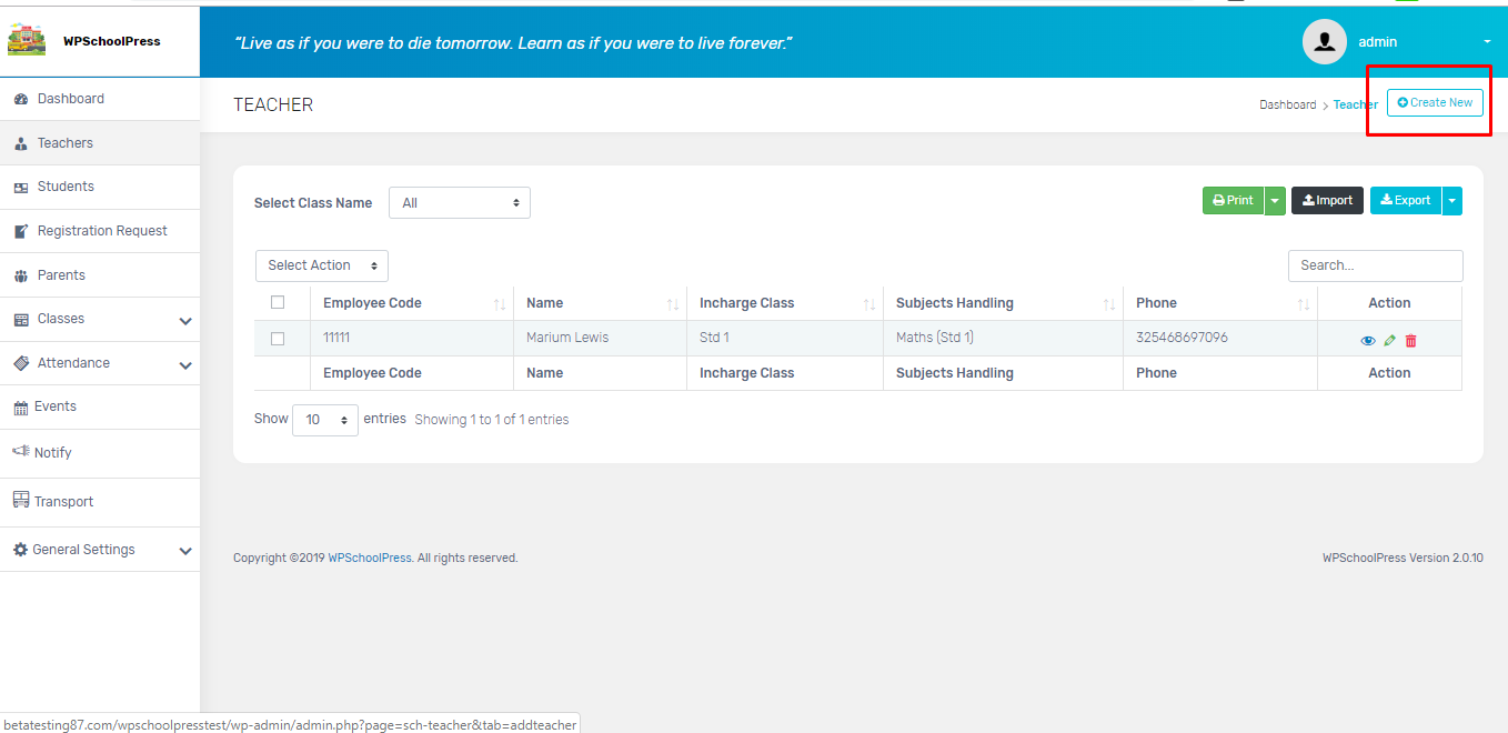 How to add Teachers in WPSchoolPress? - WPSchoolPress