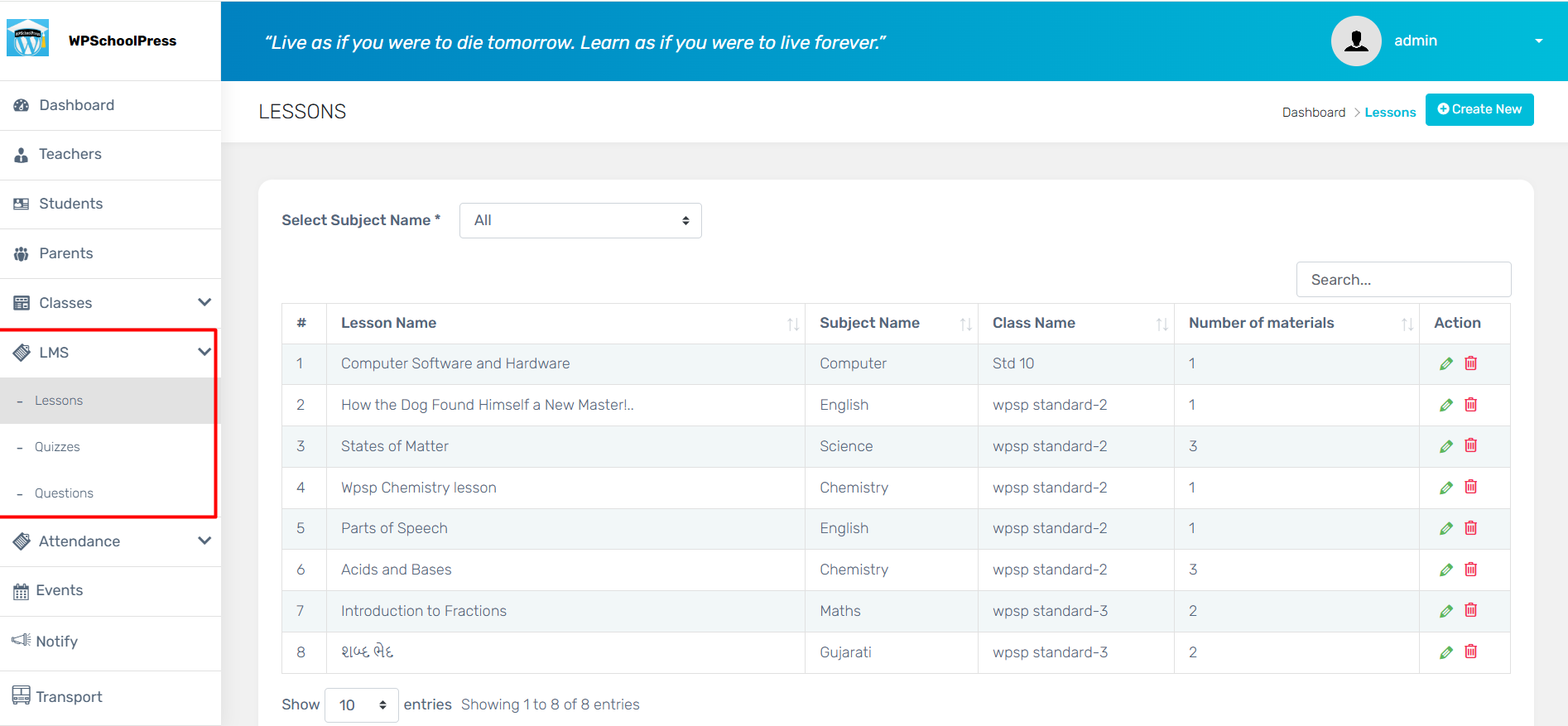 Lessons Add-on